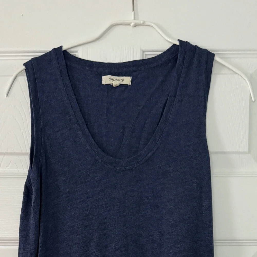 Sleeveless Casual Madewell T-Shirt Tank Dress, Navy, Small - Picture 2 of 6